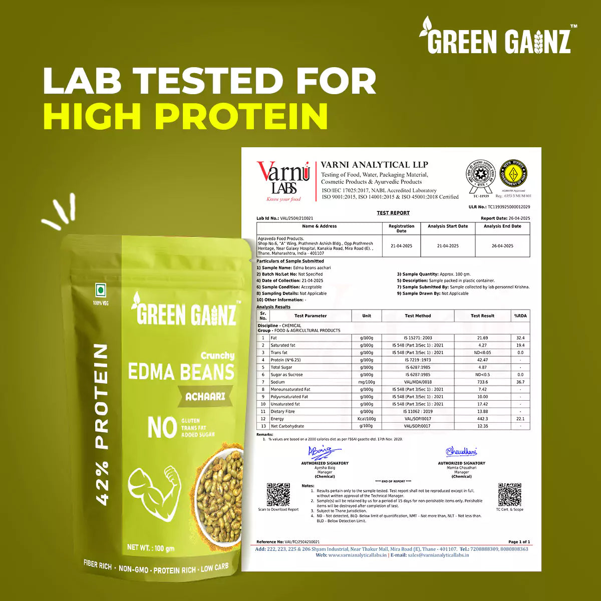Edamame Achaari Flavour (Pack of 3 - 100gm each) – High Protein Namkeen