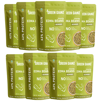 Edamame Achaari Flavour (Pack of 9 - 100gm each) – High Protein Namkeen