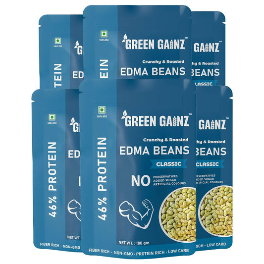 Green Gainz Edamame Classic Flavour (Pack of 6) – Protein-Rich, Low Carb Friendly Snack