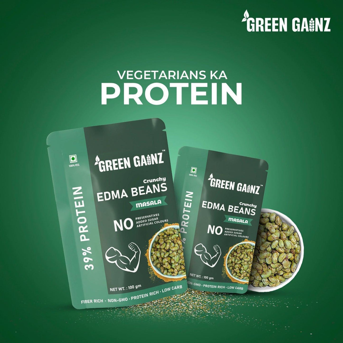 Edamame (Edma Beans) Masala Flavour - Pack of 9