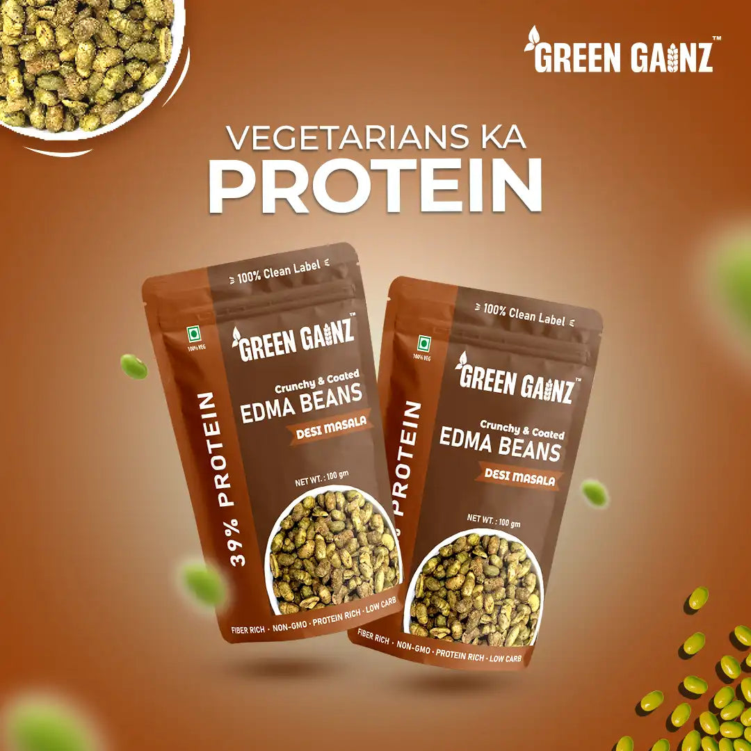 Edamame Desi Masala (Pack of 3 - 100gm each) – High Protein Vegan Snack