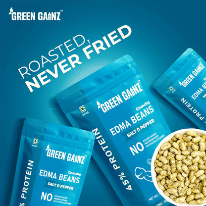 Edamame Salt n Pepper Flavour (Pack of 9 - 100gm each) – High Protein Vegan Snack