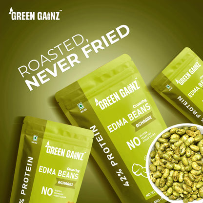 Edamame Achaari Flavour (Pack of 9 - 100gm each) – High Protein Namkeen