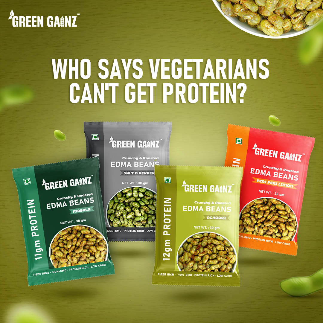 Roasted Edamame (4 packs - 30gm each) | Peri Peri Limon, Achaari, Salt n Pepper, Masala