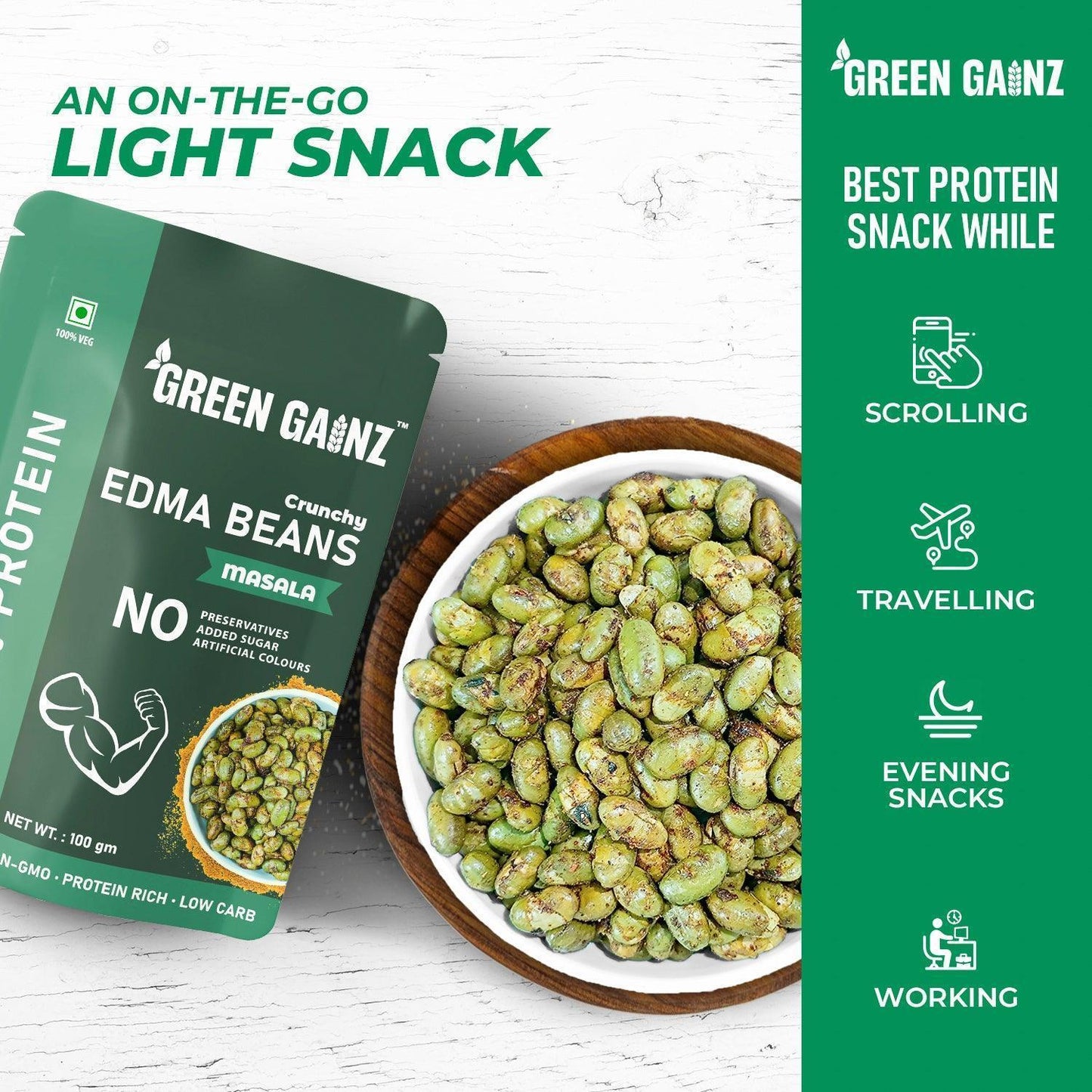 Edamame (Edma Beans) Masala Flavour - Pack of 9