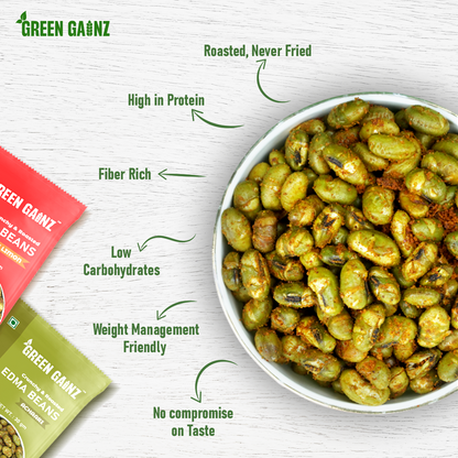Roasted Edamame (4 packs - 30gm each) | Peri Peri Limon, Achaari, Salt n Pepper, Masala