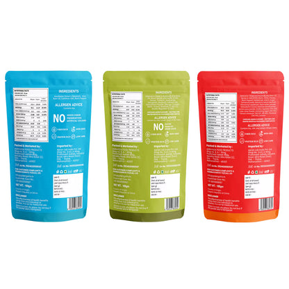 Edamame New Flavours Assorted Pack - Peri Peri Limon, Achaari, Salt n Pepper (Pack of 6 - 100gm each)