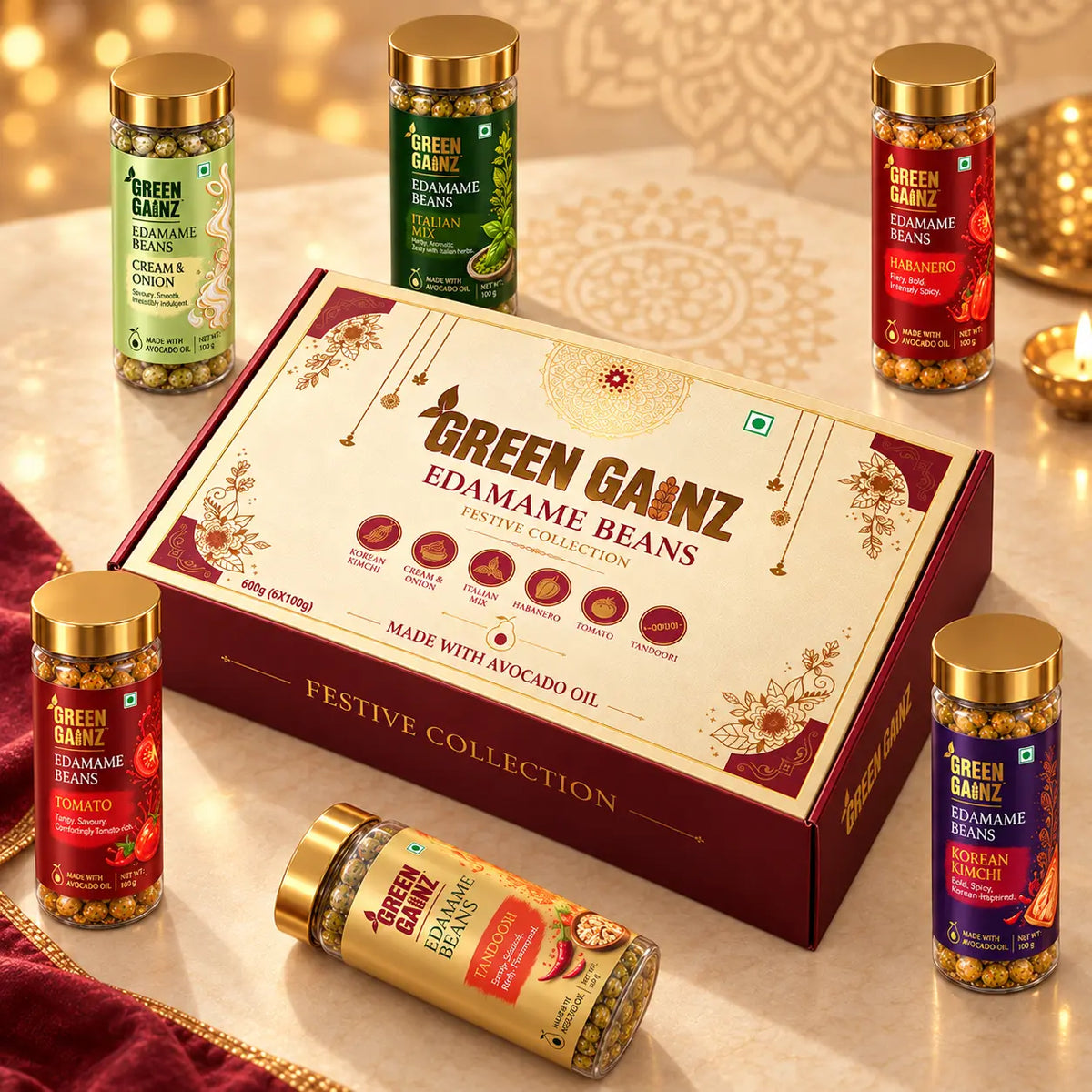 Edamame Beans Festive Pack(6 Flavours x 100gm)