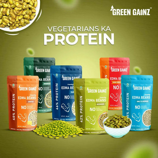Edamame All Flavors (Pack of 6 - 100gm each) - Healthy, Roasted, High Protein Snack