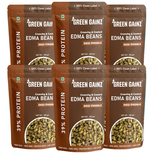 Edamame Desi Masala (Pack of 6 - 100gm each) – High Protein Vegan Snack