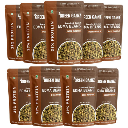 Edamame Desi Masala (Pack of 9 - 100gm each) – High Protein Vegan Snack