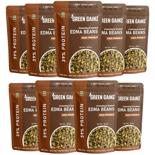 Edamame Desi Masala (Pack of 9 - 100gm each) – High Protein Vegan Snack